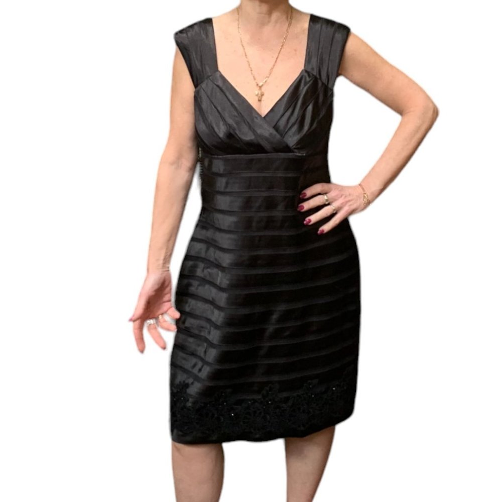 Decode 1.8 Black Classic Satin Cocktail Party Dress